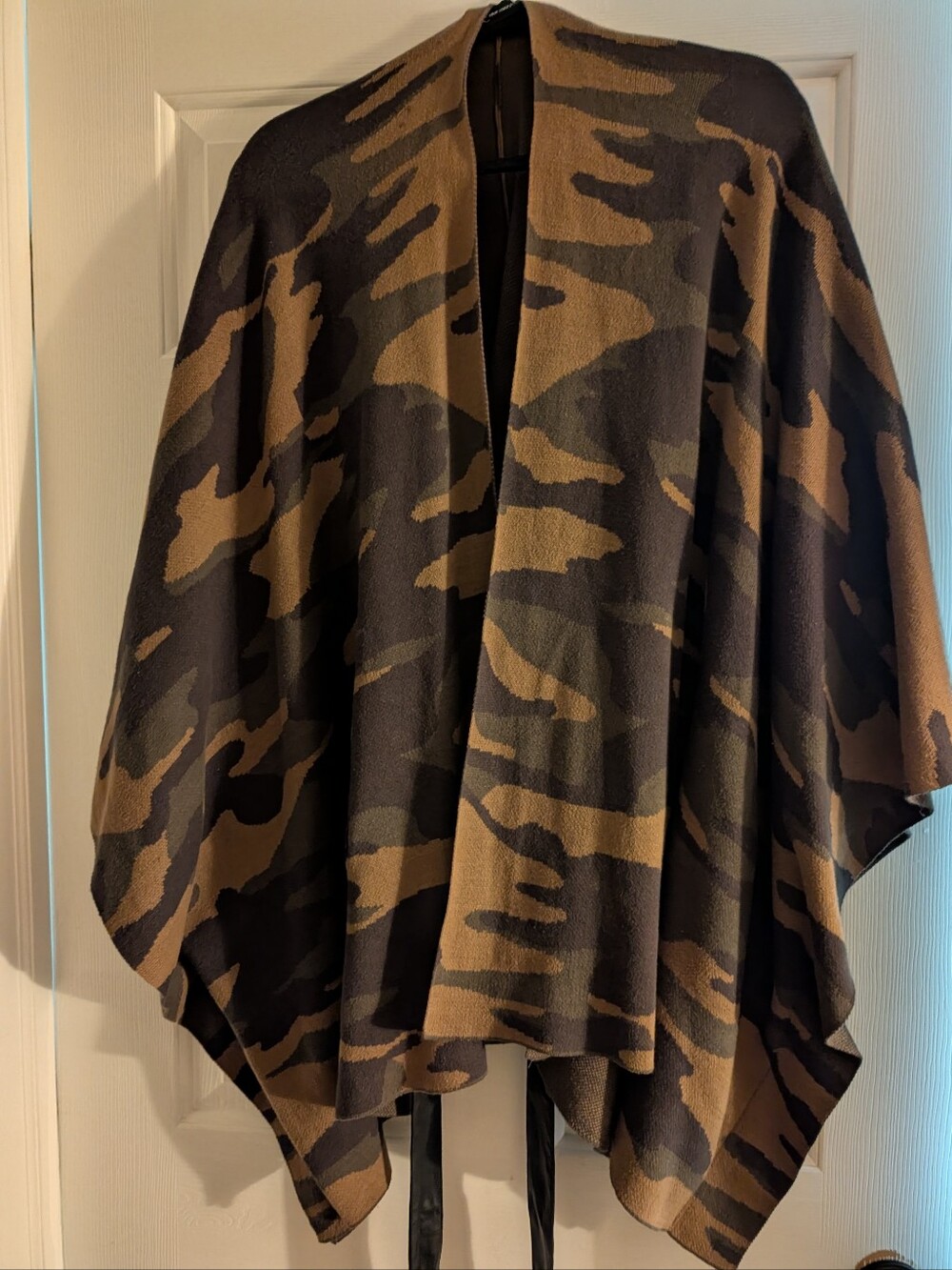 New York & Company Camo Wrap Cape - Brown & Black